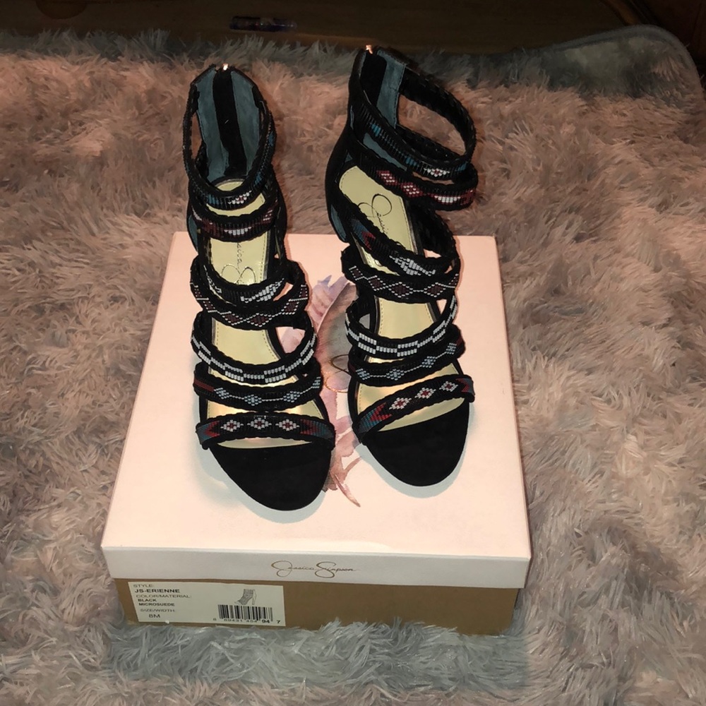 Black heels with straps